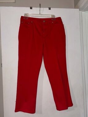 LOFT Red Cropped Jean Pant